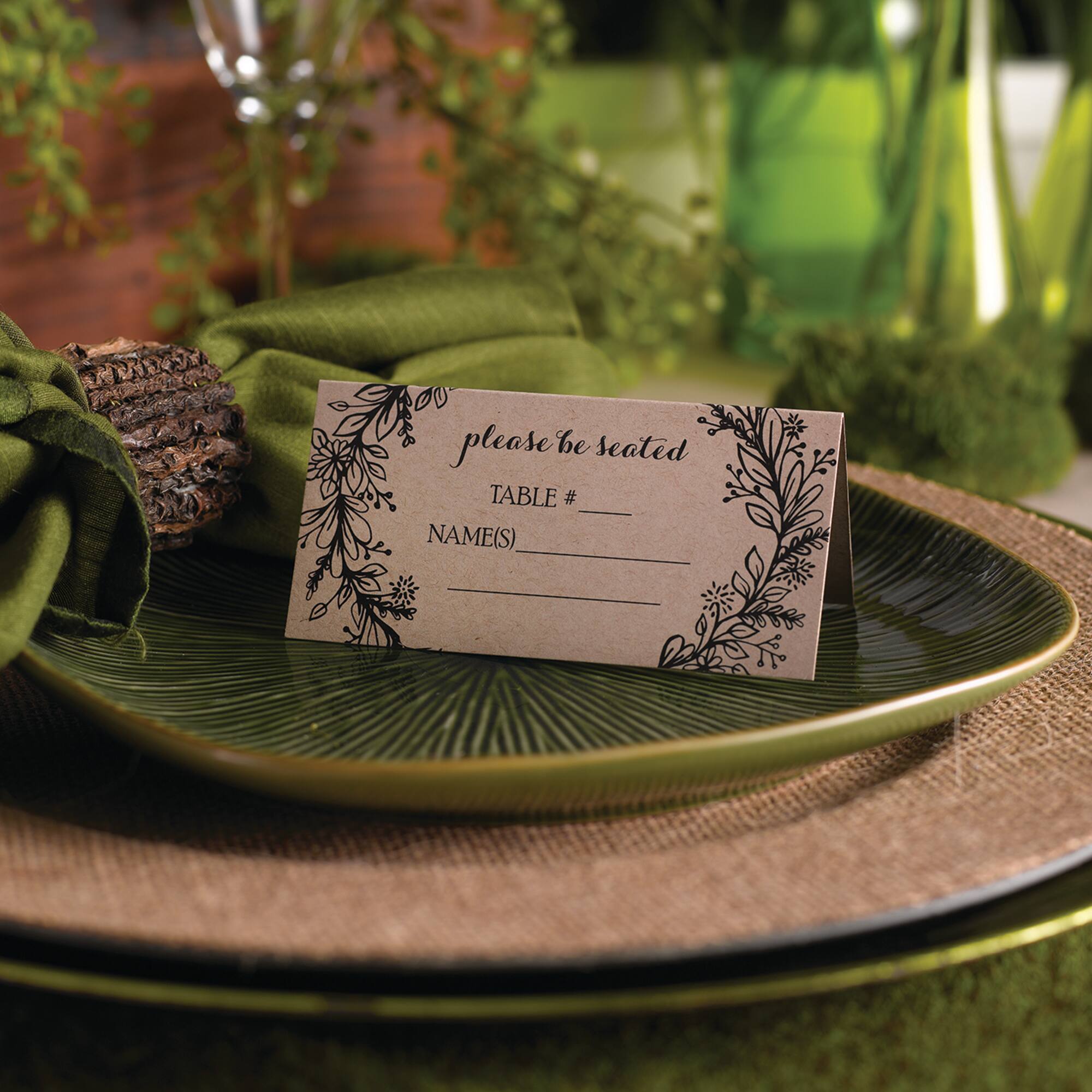 Hortense B. Hewitt Co. Rustic Wreath Place Card